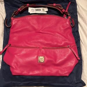 Dooney and Burke hot pink medium pocket hobo
